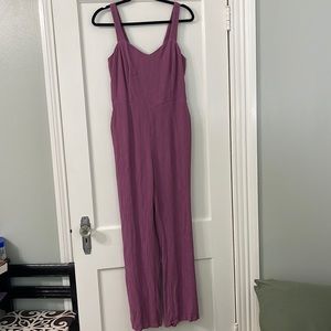 Market & Spruce Fuscia Jumpsuit with sweetheart neckline